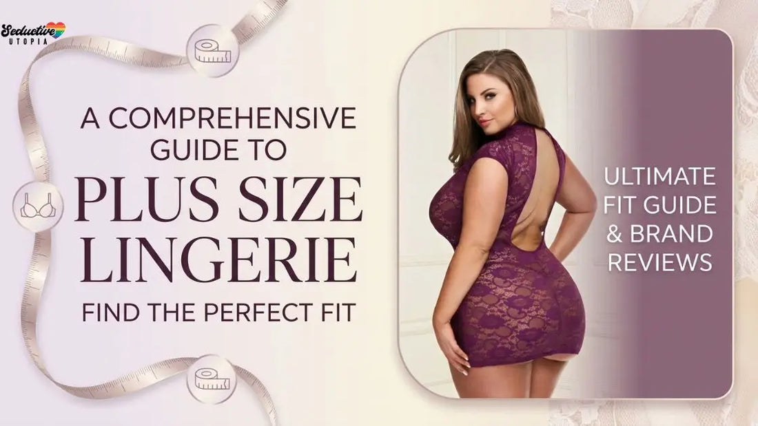 Woman with brunette hair in a purple lace bodycon mini dress with an open back, standing in a softly lit room