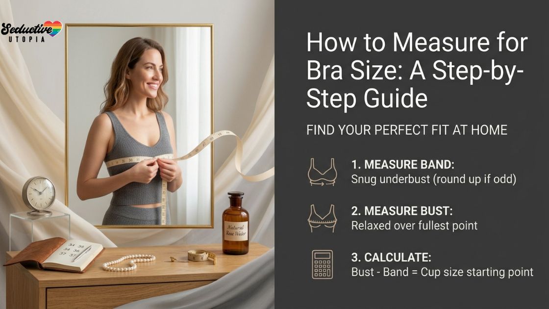How to measure bra size at home showing where to measure the under bust and fullest part of the bust