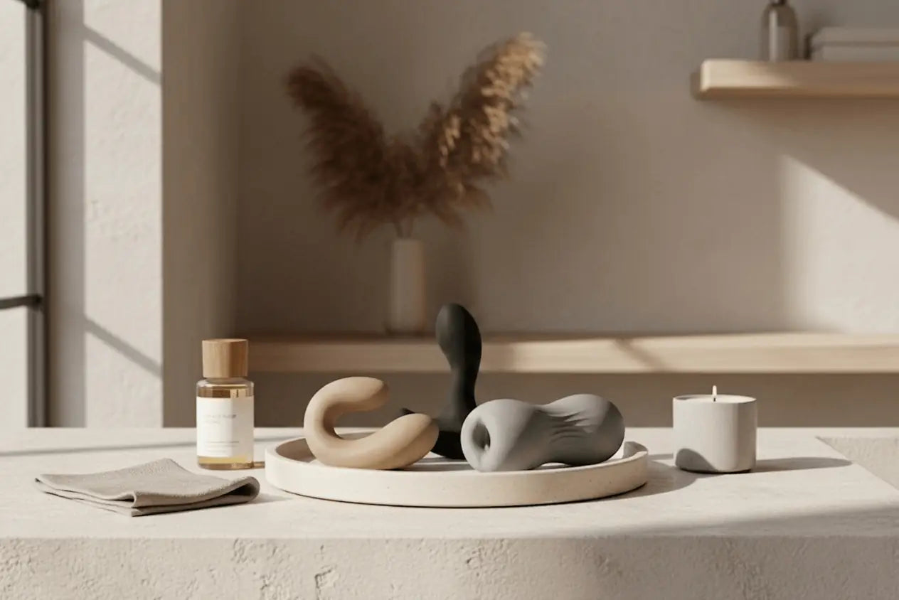 A sleek matte-finished silicone wellness toy with ergonomic curve and subtle texture featured in tpe masterclass
