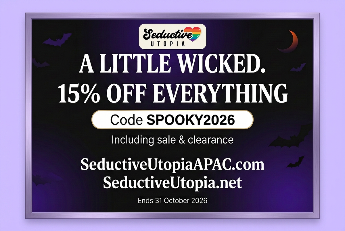 Purple and black Halloween sale banner with bats, a crescent moon, 15% off everything and code SPOOKY2026, ending 31 October 2026.