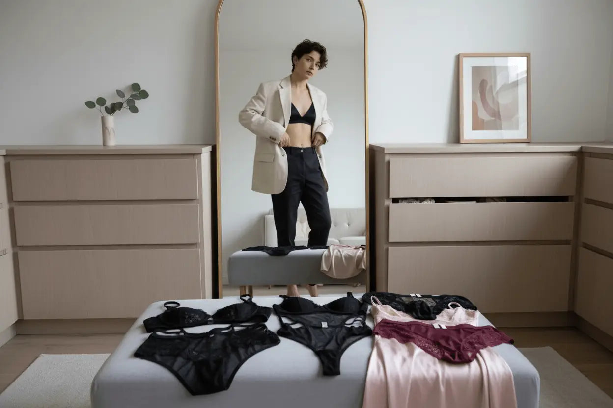 Black lace bra with adjustable straps and classic underwire design featured in sexywear styles confident guide.
