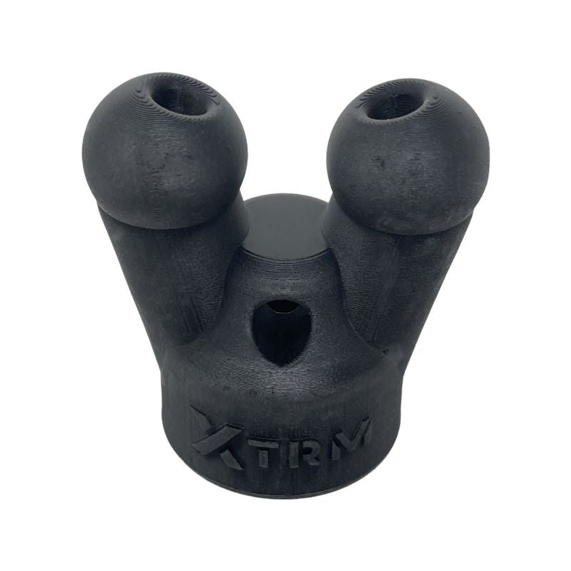 XTRM 3D-printed dual-bubble matte black aroma inhaler with engraved branding and precision-engineered nasal ports