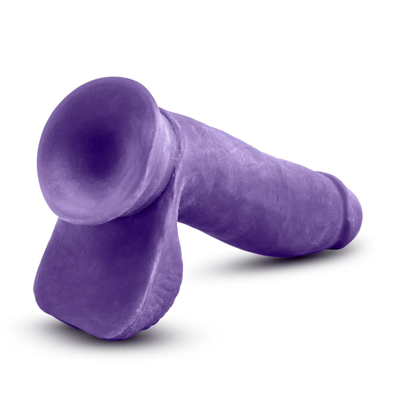 Au Naturel purple silicone realistic dildo with flared suction-cup base — body-safe, naturally textured pleasure.
