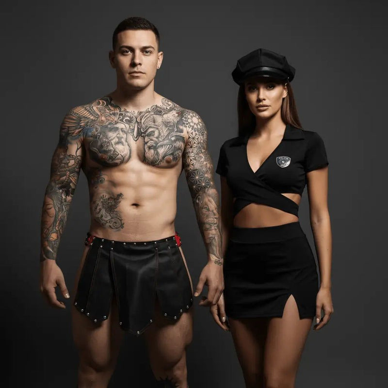 Black leather shorts with silver studs from seductiveutopiaapac.com sexy men’s and women’s on sale collection