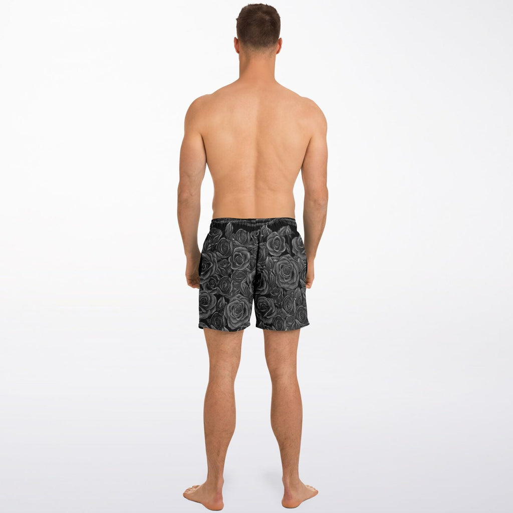Maris Equi Black Rose Goth Emo Men's Swim Shorts