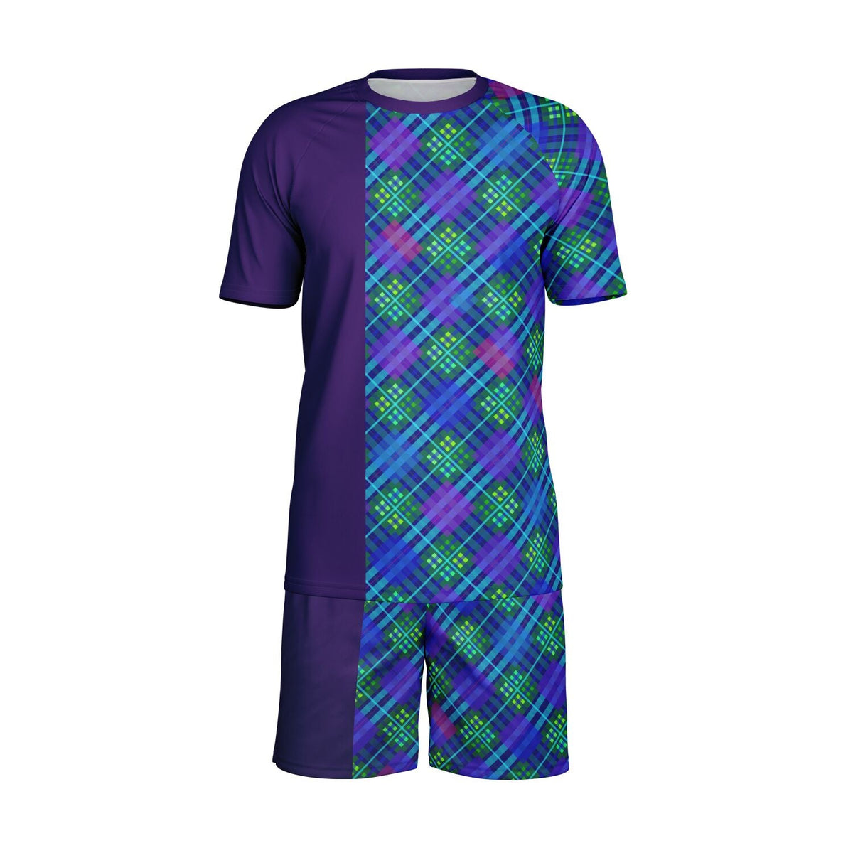 Maris Equi Blue Tartan Shorts And Top Set For Men