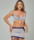 FemmeBasics Women's Temptress Trilogy Lace Lingerie Set - Regal Frost 2XL