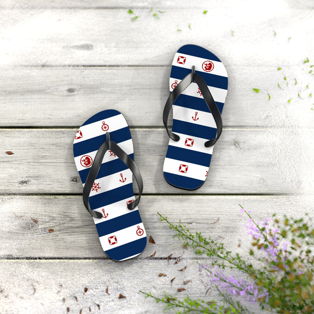 Maris Equi Men's Nautical Print Flip-Flops