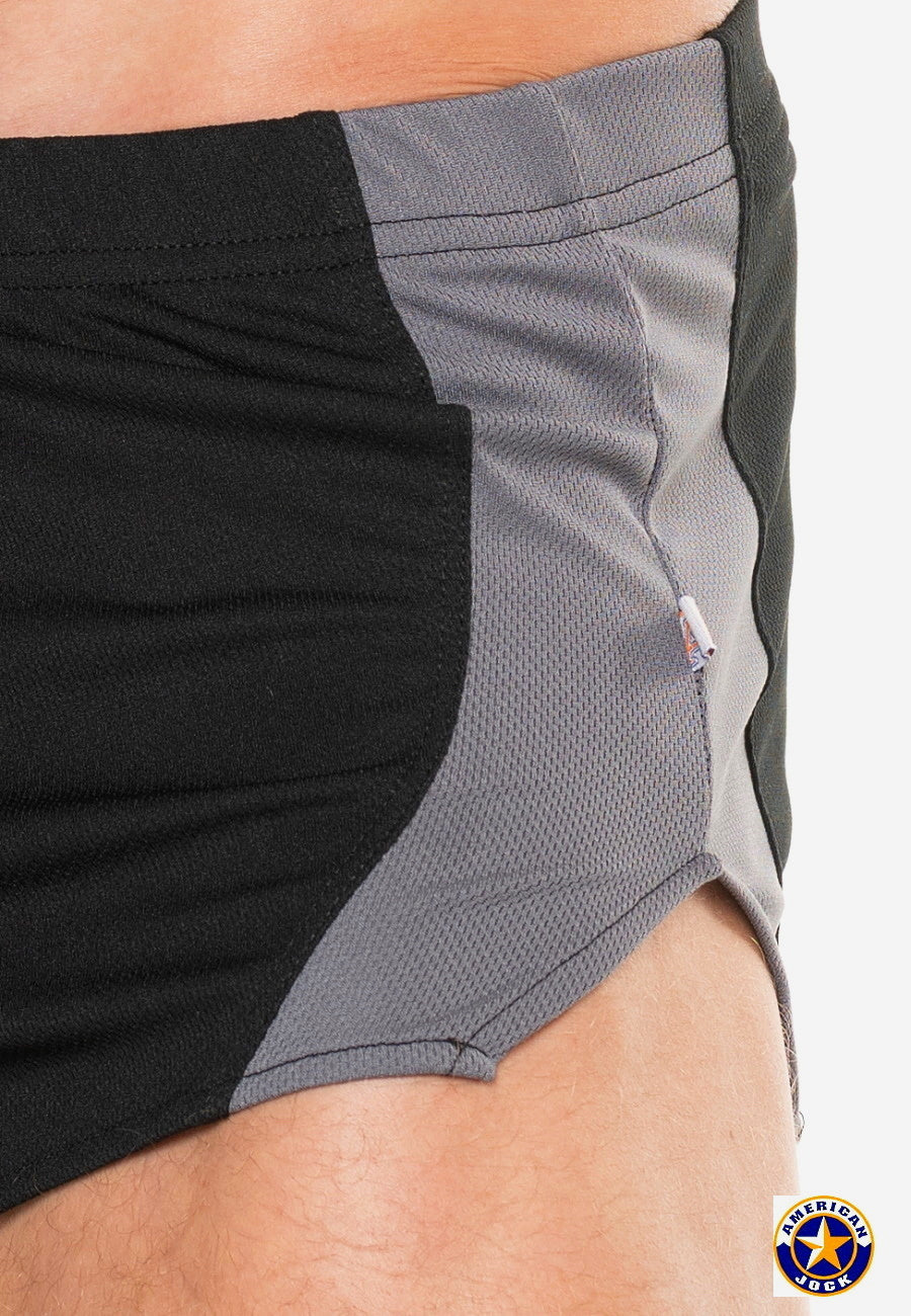 AMERICAN JOCK 8202 Men's Physique Cross Country Short - Black