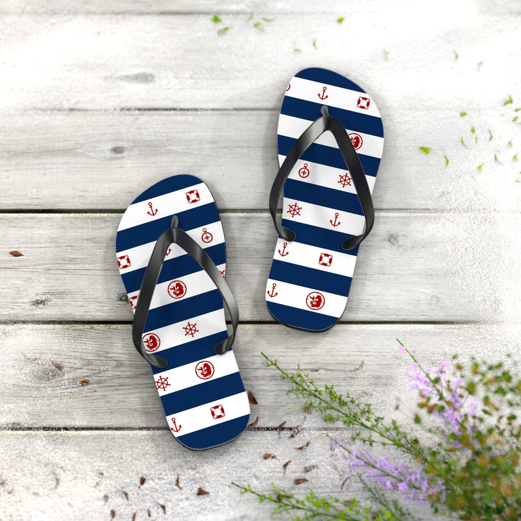 Maris Equi Men's Nautical Print Flip-Flops