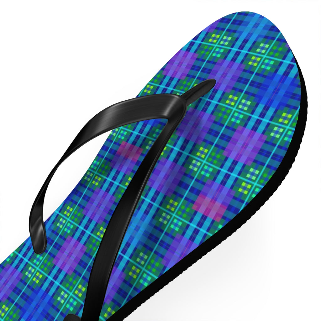 Maris Equi Men's Blue Tartan Flip-Flops