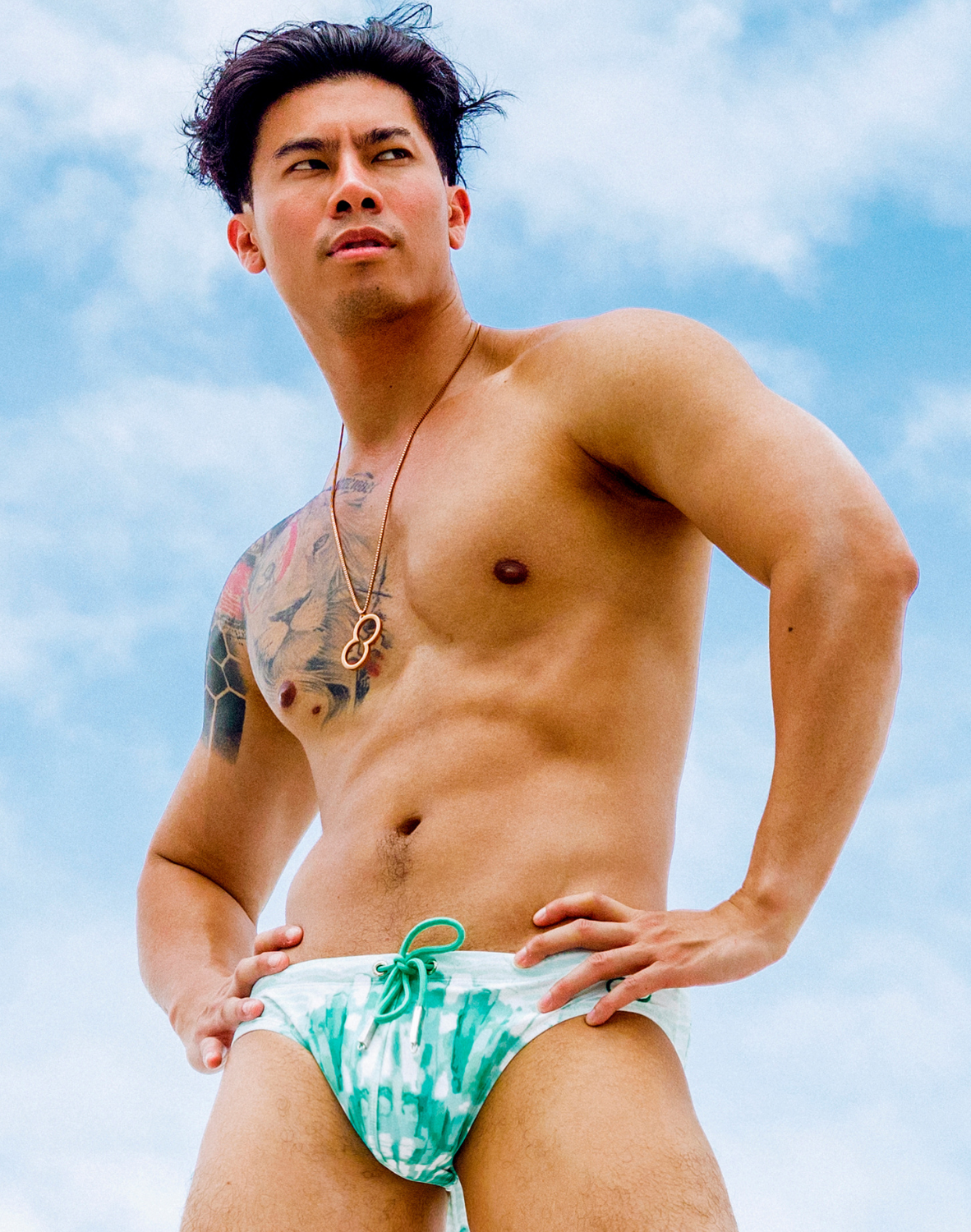 2EROS V10 Print Swim Brief - Shellscape Mint