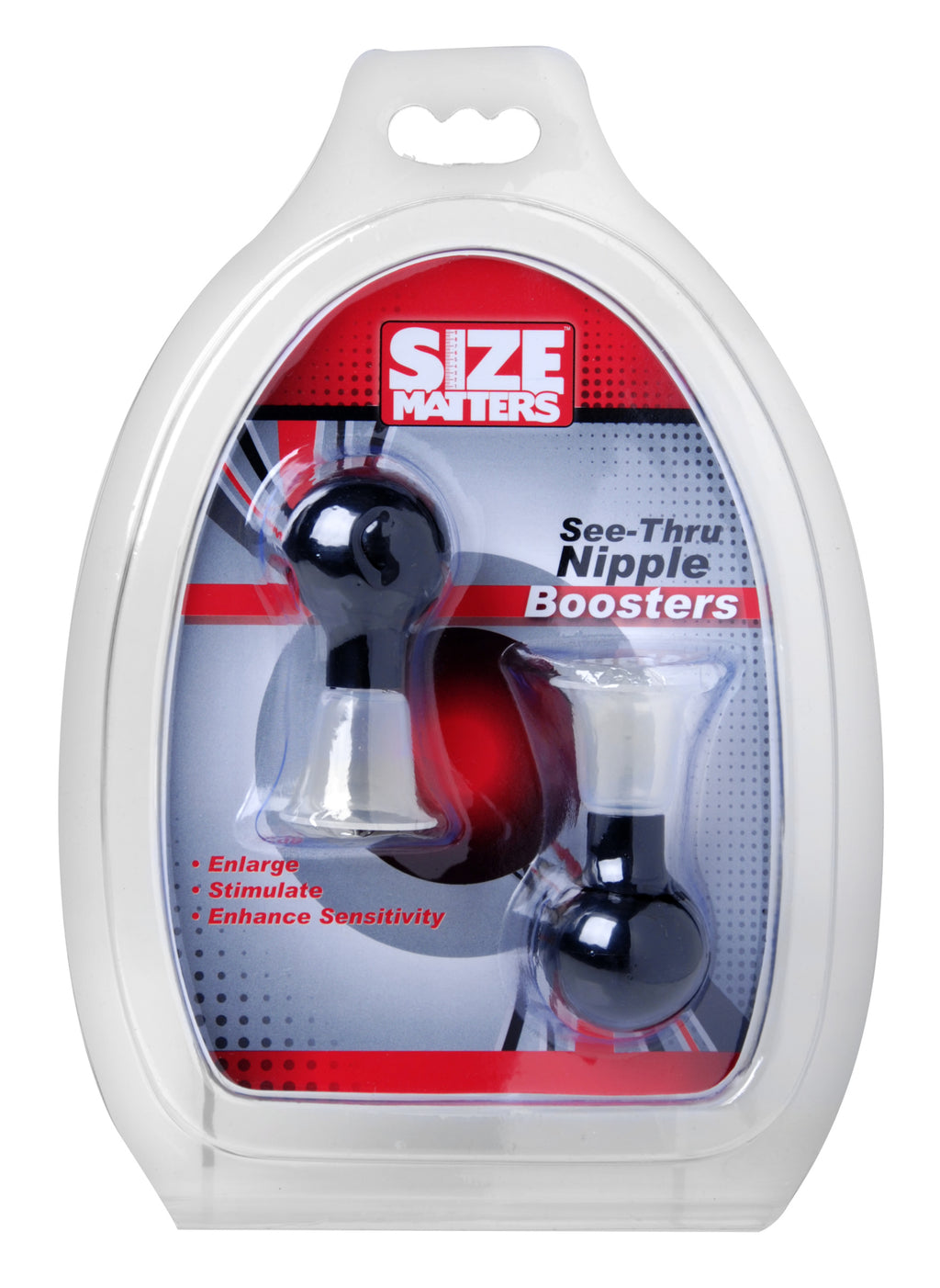 Adult toy clear and black see-through nipple enlarger pump with handle for size enhancement, stimulation, and sensitivity - SKU: AD409