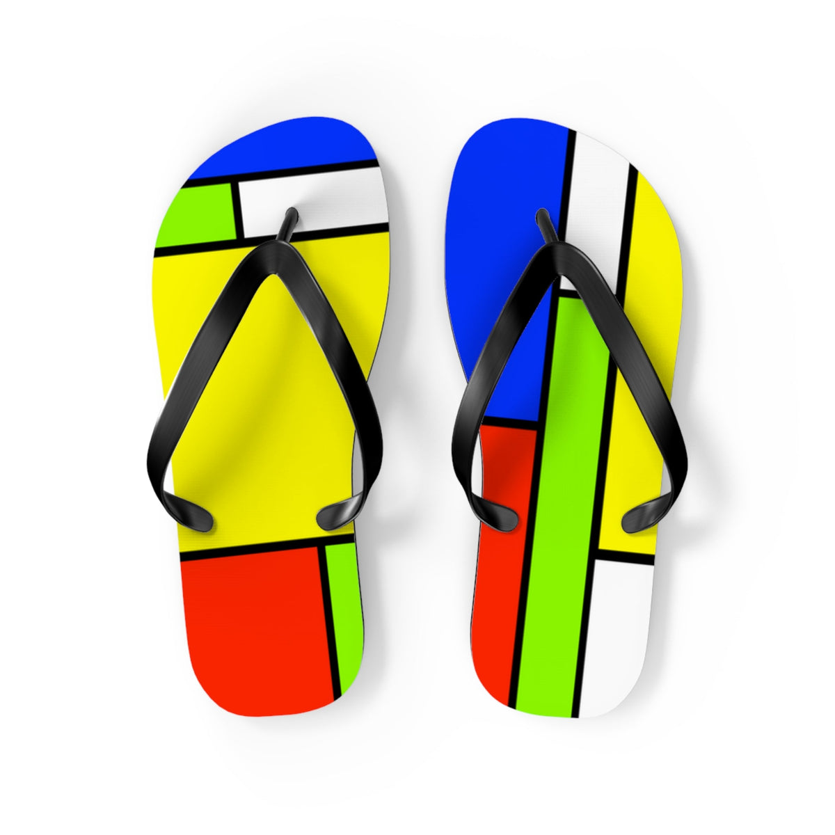 Maris Equi Men's ModRian Mondrian Inspired Flip-Flops