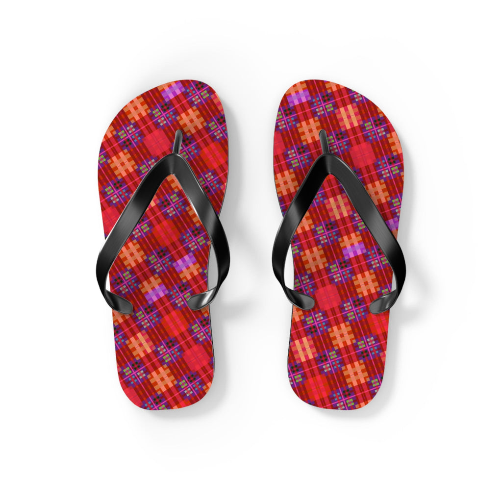 Maris Equi Men's Red Tartan Flip-Flops