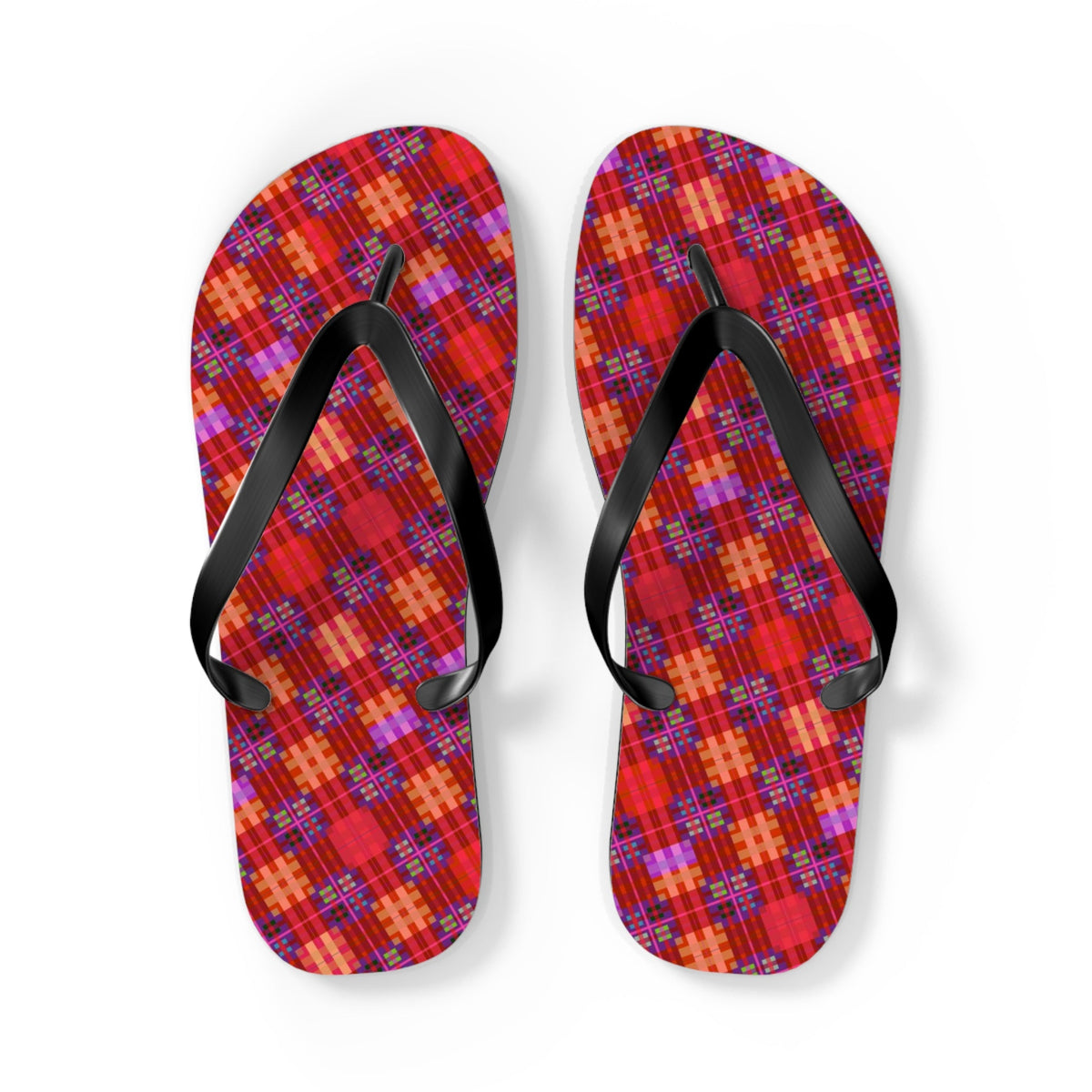 Maris Equi Men's Red Tartan Flip-Flops