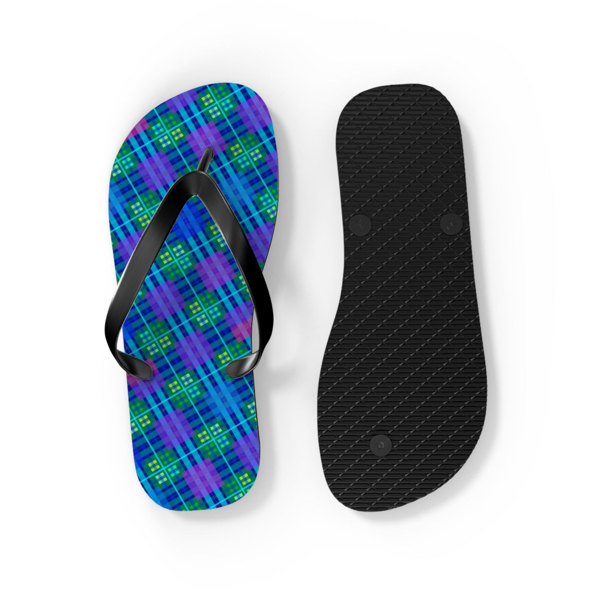 Maris Equi Men's Blue Tartan Flip-Flops