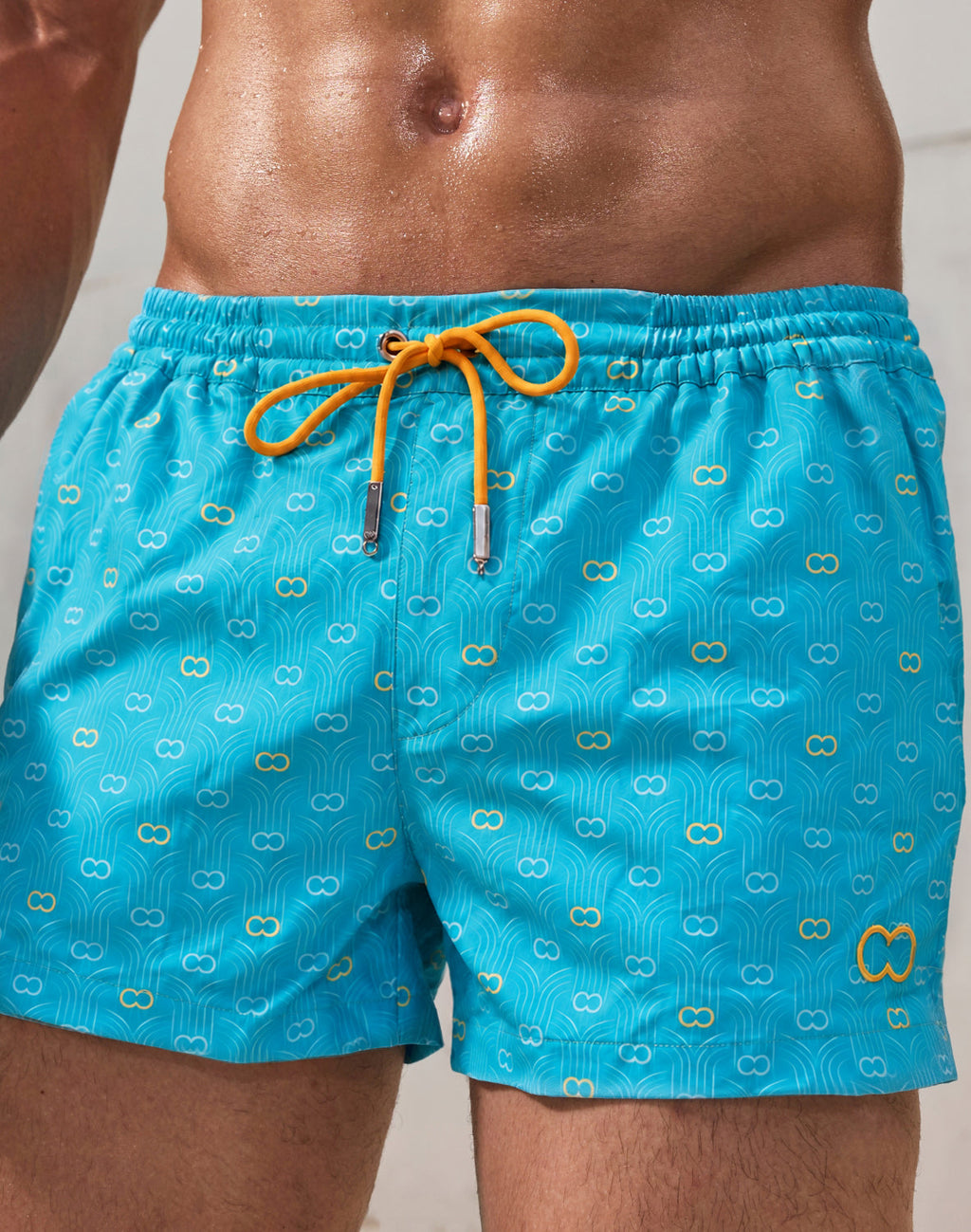 2EROS Men's Printed Bronte Shorts - Deco Crest Blue