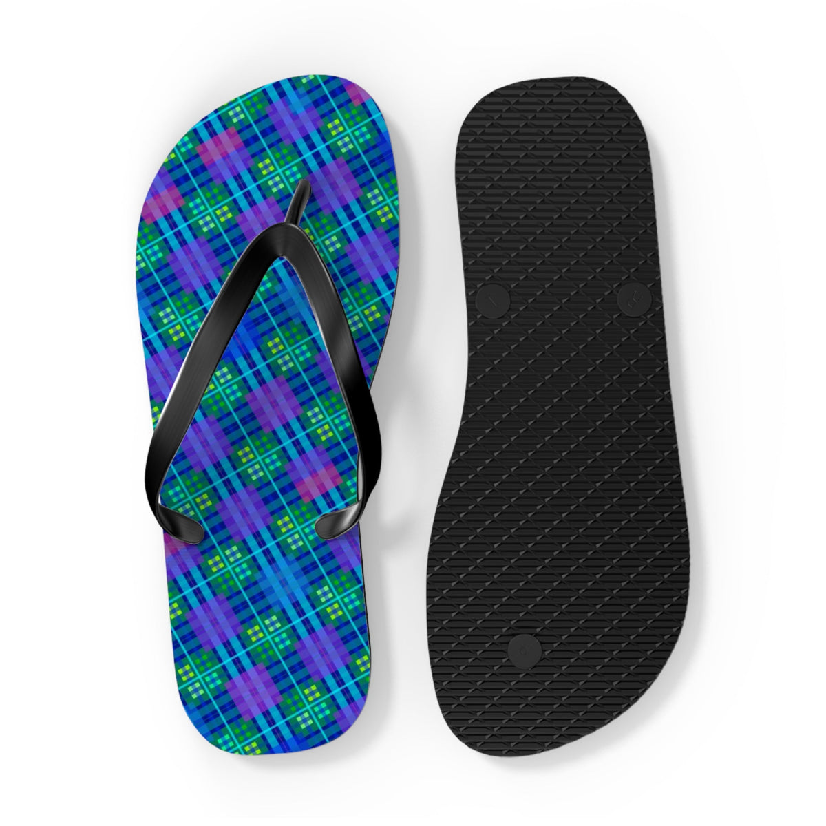 Maris Equi Men's Blue Tartan Flip-Flops