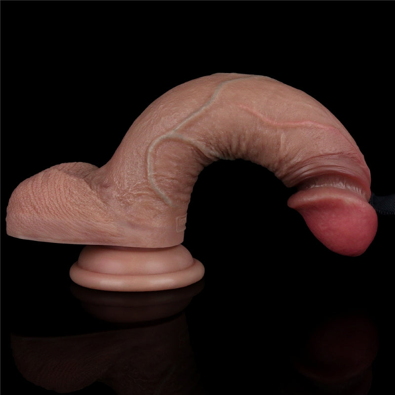 Lovetoy Realistic Dual Layered Silicone Dildo with Balls Suction 7.5in