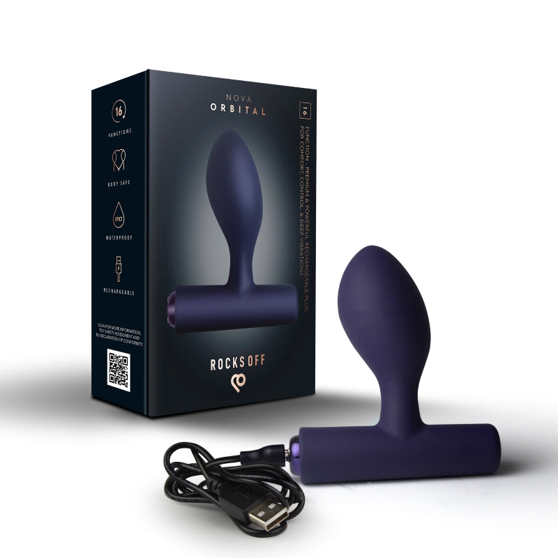 Rocks Off Nova Orbital Butt Plug Vibrator Blue