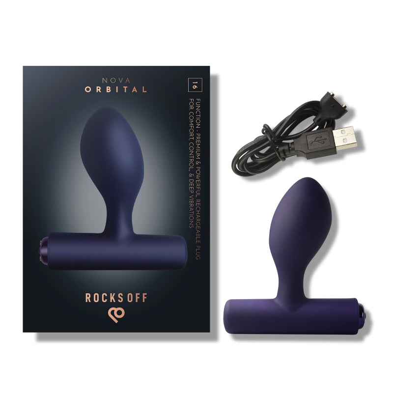 Rocks Off Nova Orbital Butt Plug Vibrator Blue