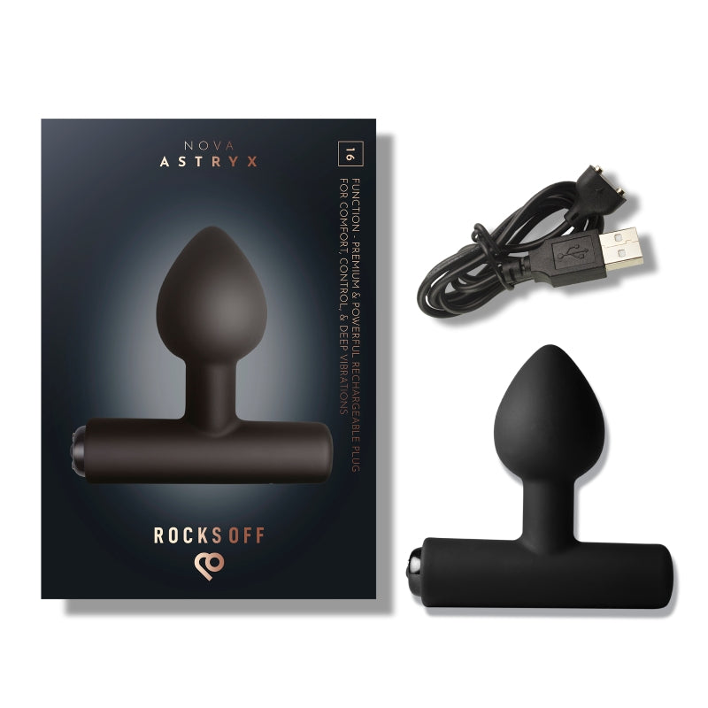 Rocks Off Nova Astryx Butt Plug Vibrator Black