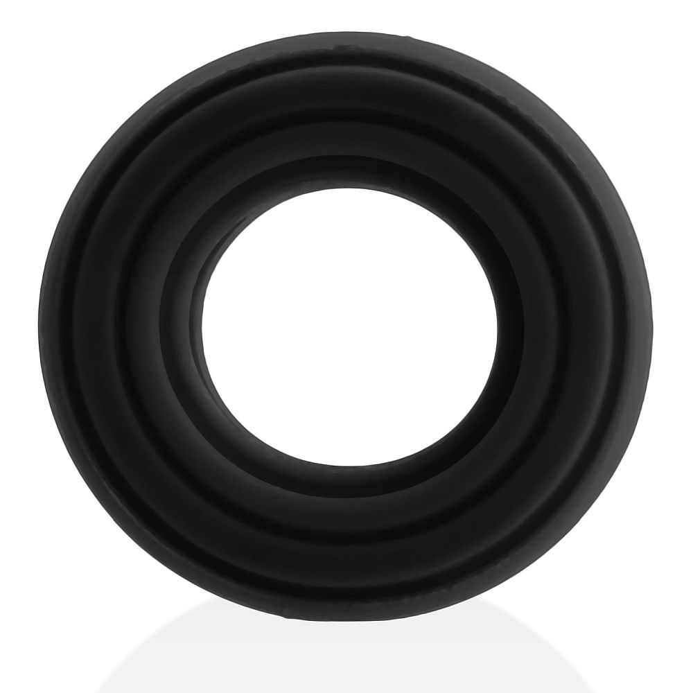 Hunkyjunk Roto Grooved Gripper Ribbed Cockring Black One Size
