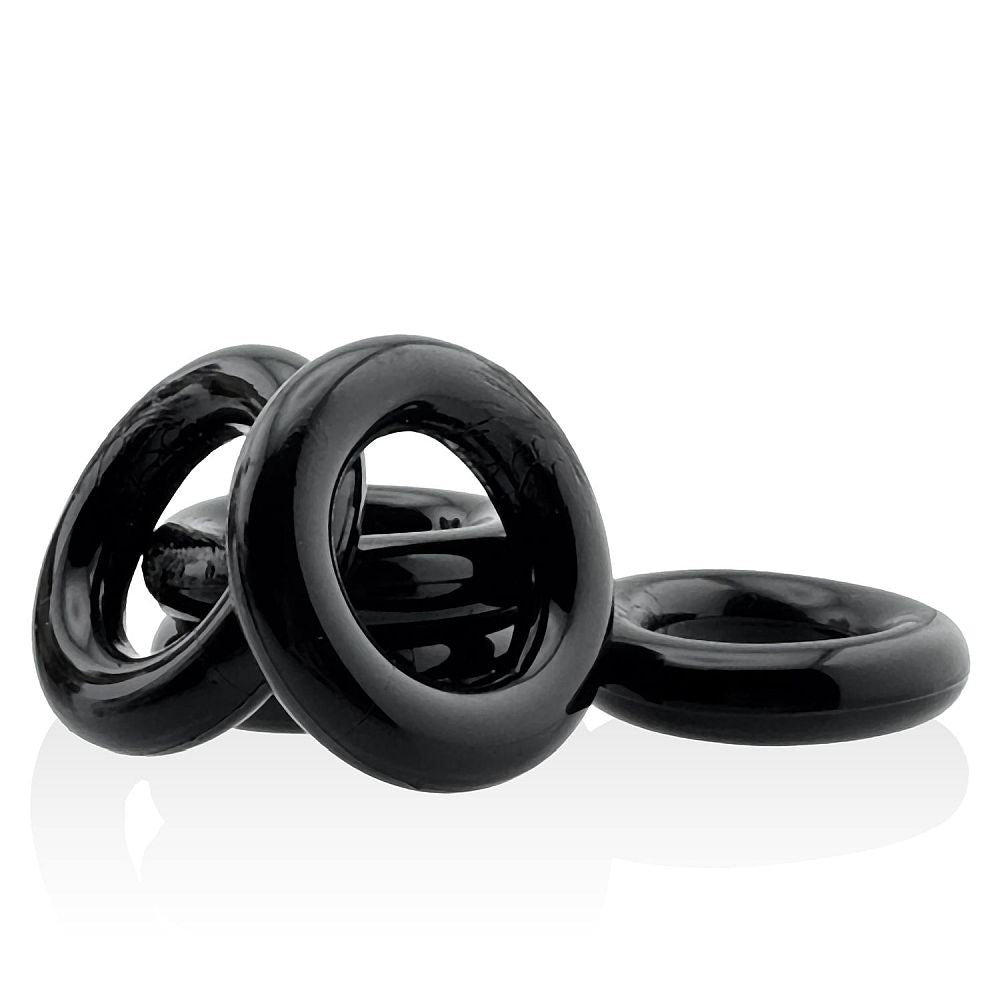 Hunkyjunk Jacker Stack 5 Pc Strong Cock Ring Black One Size