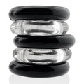 Hunkyjunk Jacker Stack 5 Pc Strong Cock Ring Clear Black One Size
