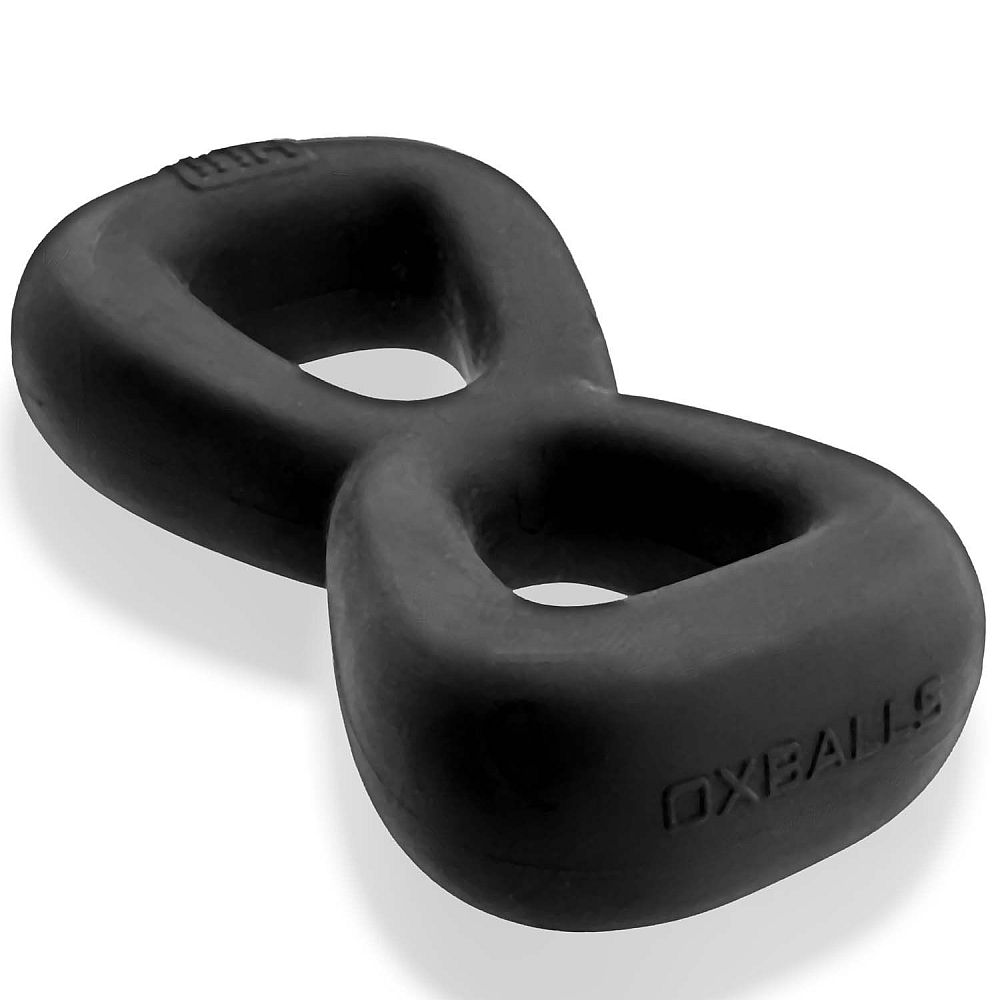 Hunkyjunk Boomerang Double Cockring Ball Stretcher Black One Size