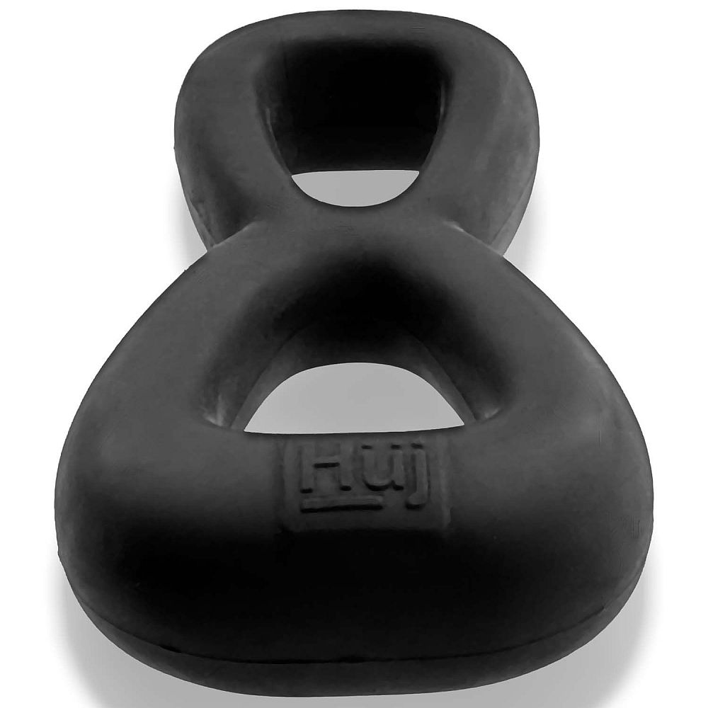Hunkyjunk Boomerang Double Cockring Ball Stretcher Black One Size