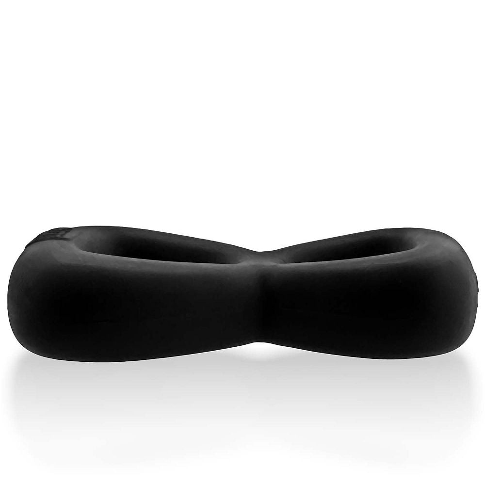 Hunkyjunk Boomerang Double Cockring Ball Stretcher Black One Size