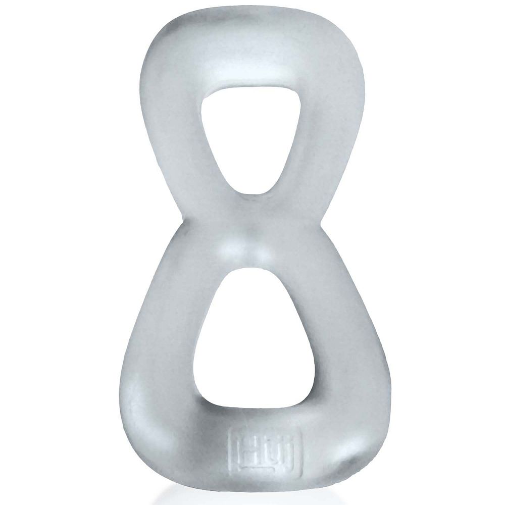 Hunkyjunk Boomerang Double Cockring Ball Stretcher Clear One Size