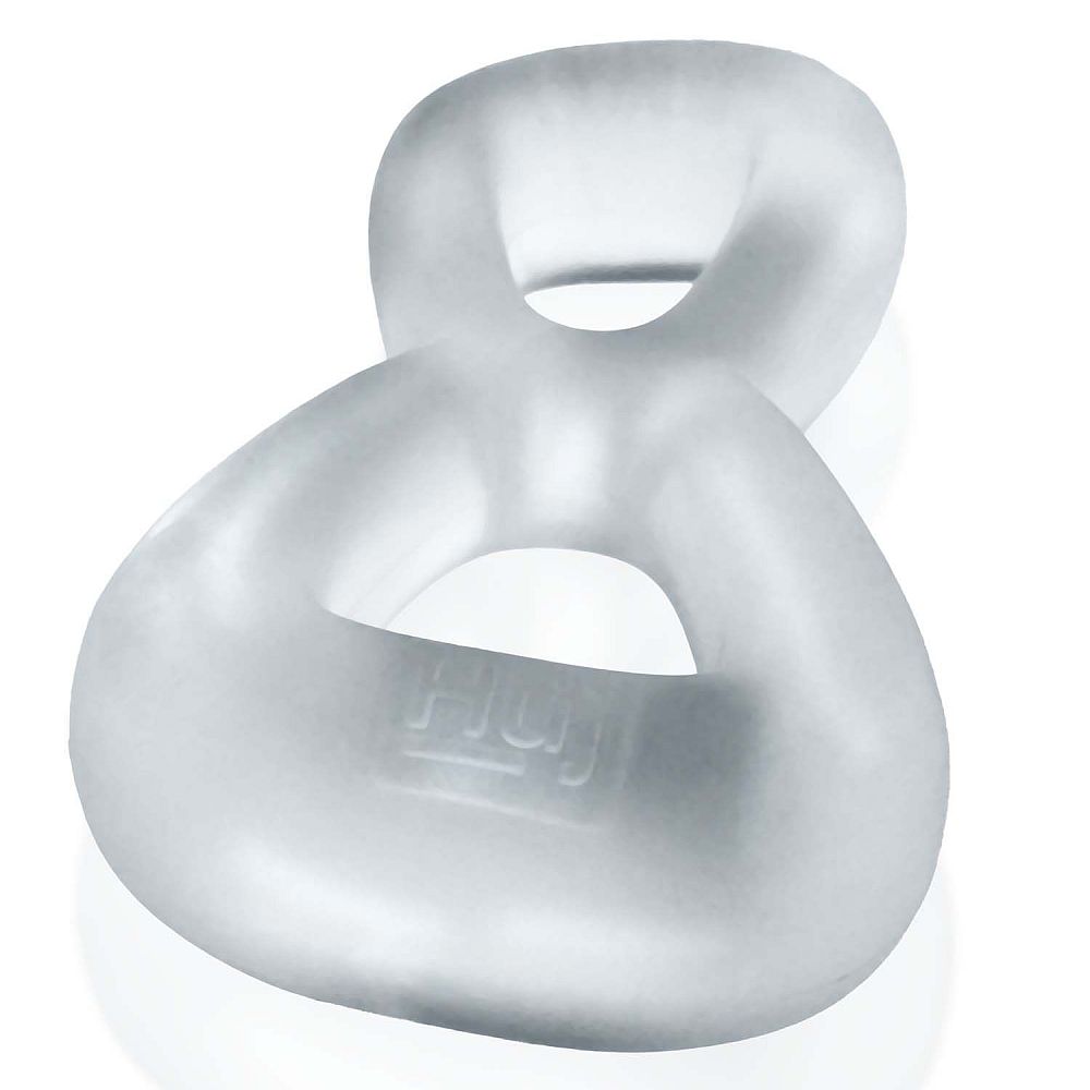 Hunkyjunk Boomerang Double Cockring Ball Stretcher Clear One Size