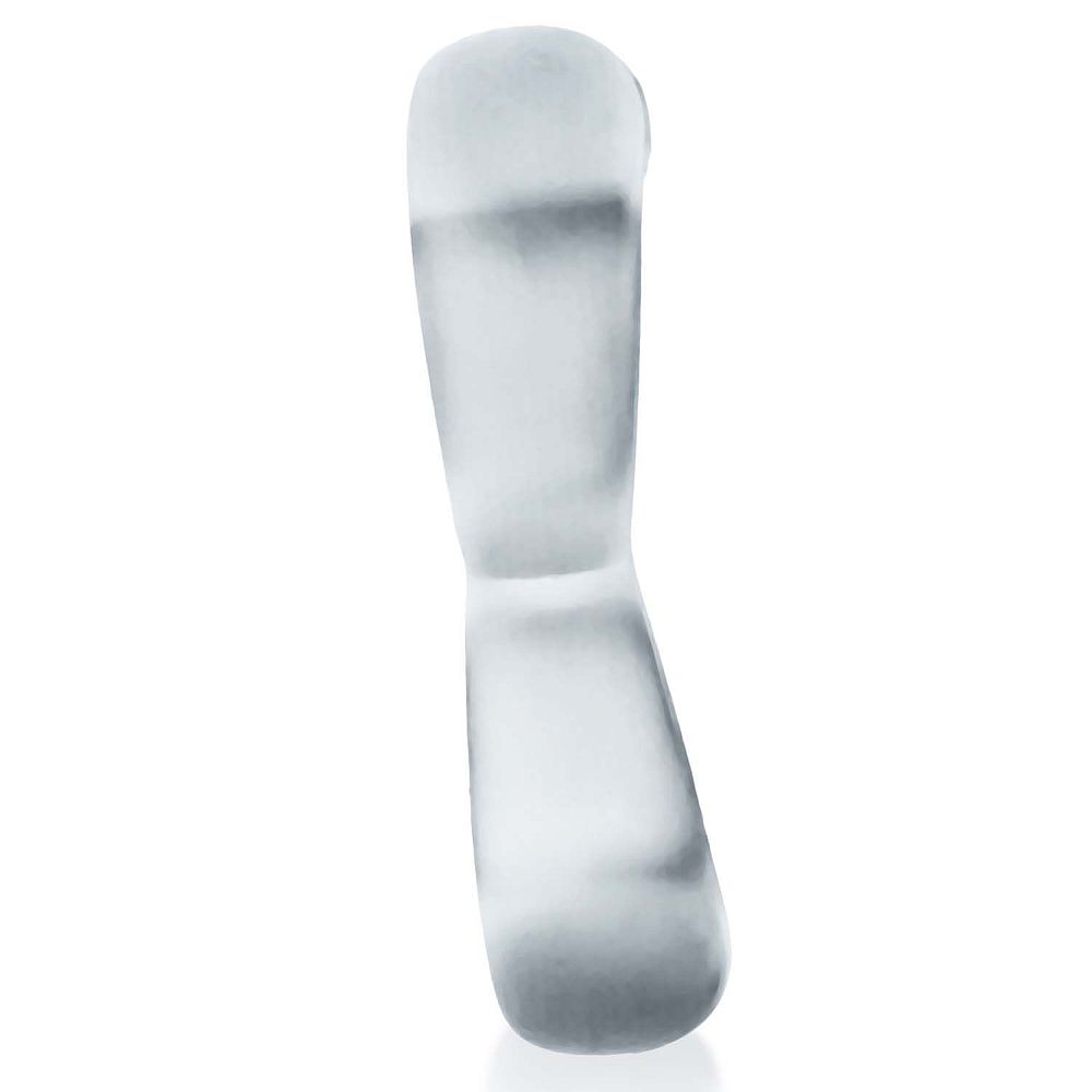 Hunkyjunk Boomerang Double Cockring Ball Stretcher Clear One Size