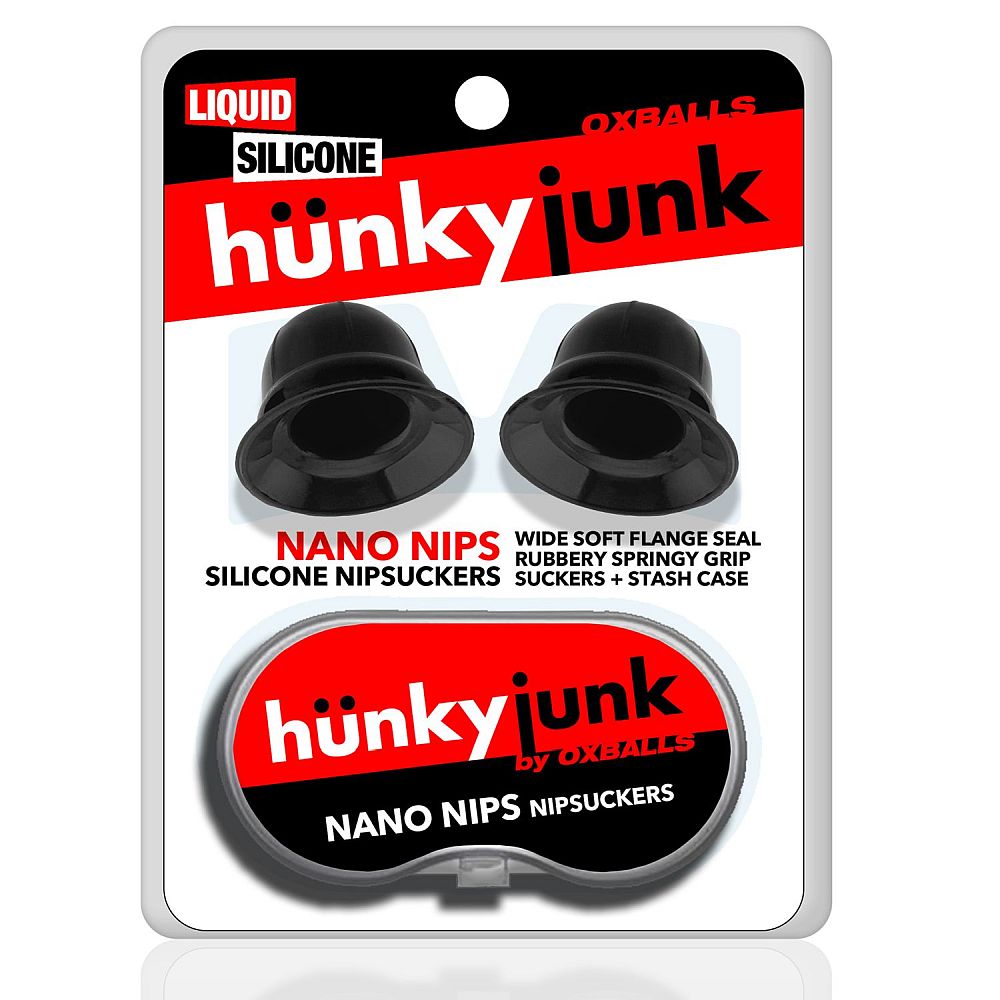 Hunkyjunk Nano Nips Nipple Sucker Silicone Black w Storage Case One Size