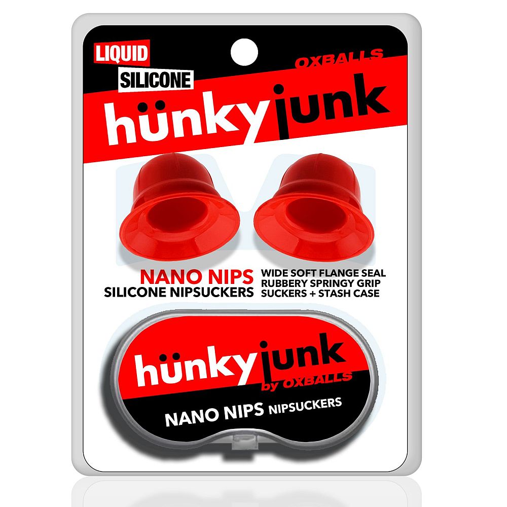 Hunkyjunk Nano Nips Nipple Sucker Silicone Red w Storage Case One Size