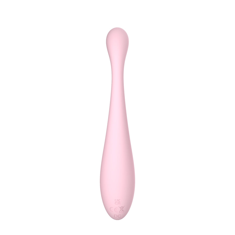 Pink silicone adult toy with curved G-spot design, smooth surface, compact size, ideal for targeted stimulation, SKU: SXE-0714
