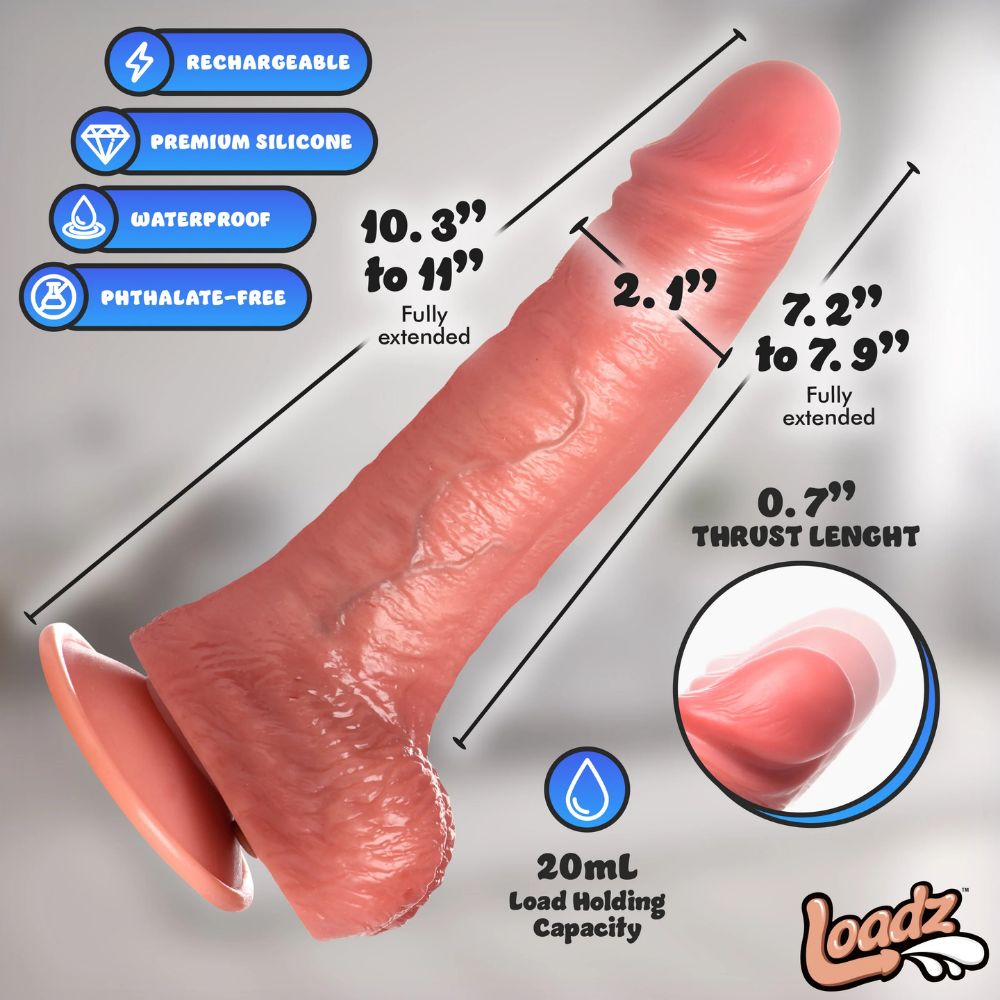 로드즈 스러스팅 바이브레이팅 스쿼팅 딜도 10인치