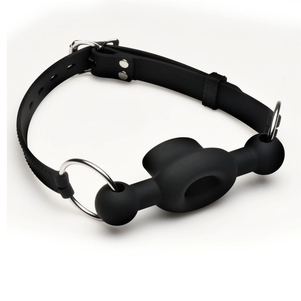 Master Series Forced Silicone Feeding Gag Black