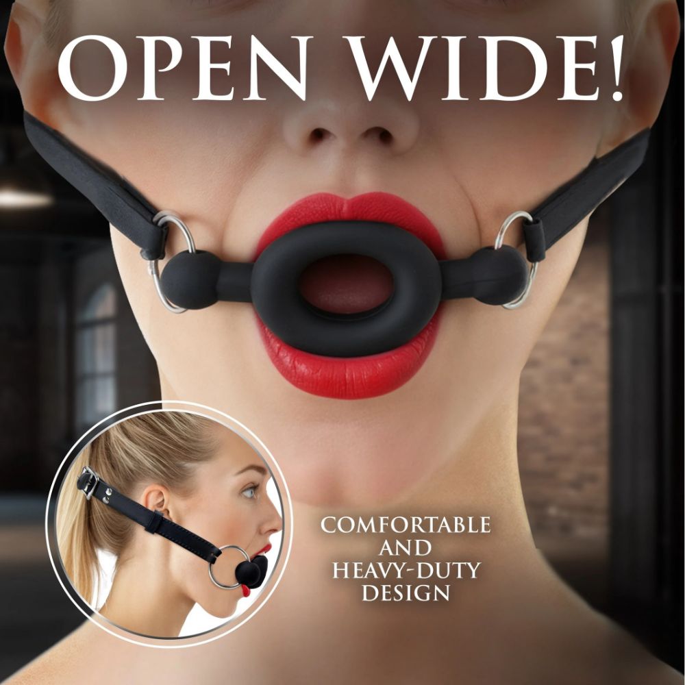 Master Series Forced Silicone Feeding Gag Black