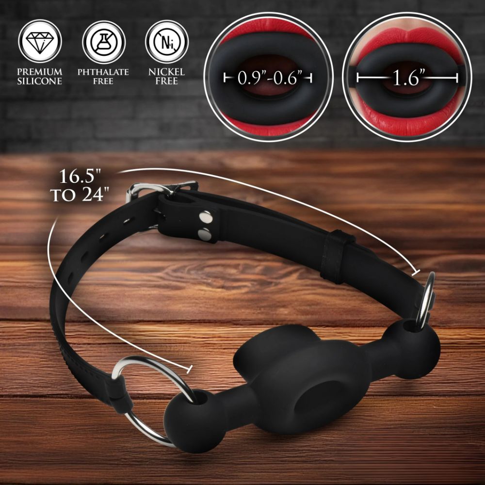 Master Series Forced Silicone Feeding Gag Black