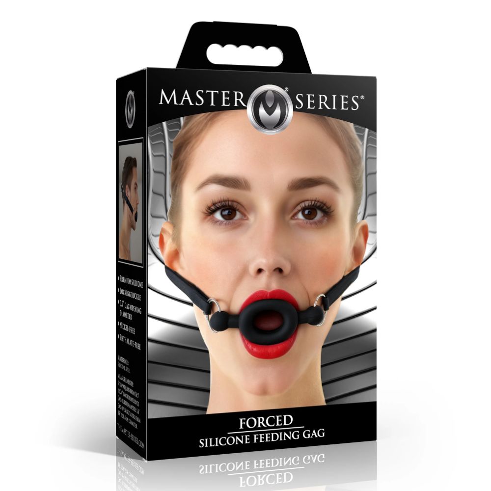 Master Series Forced Silicone Feeding Gag Black