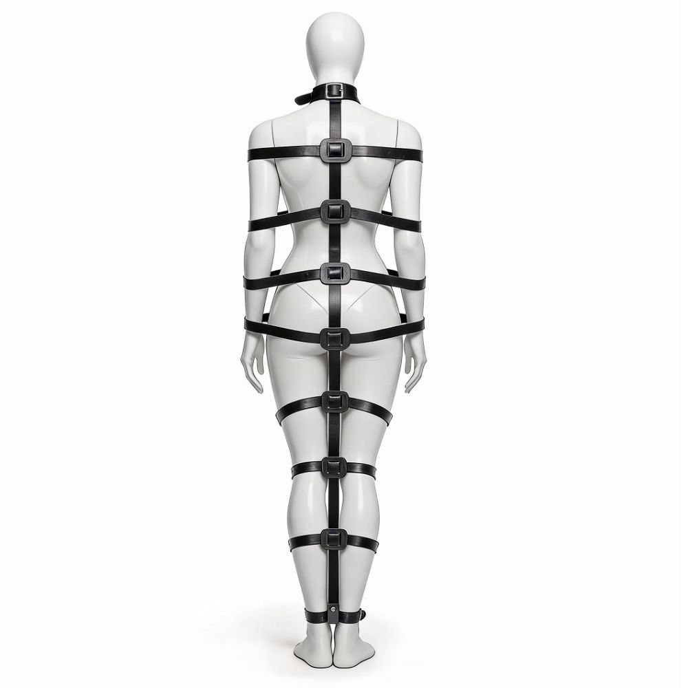Master Series Backbone Full Body Harness Faux Leather