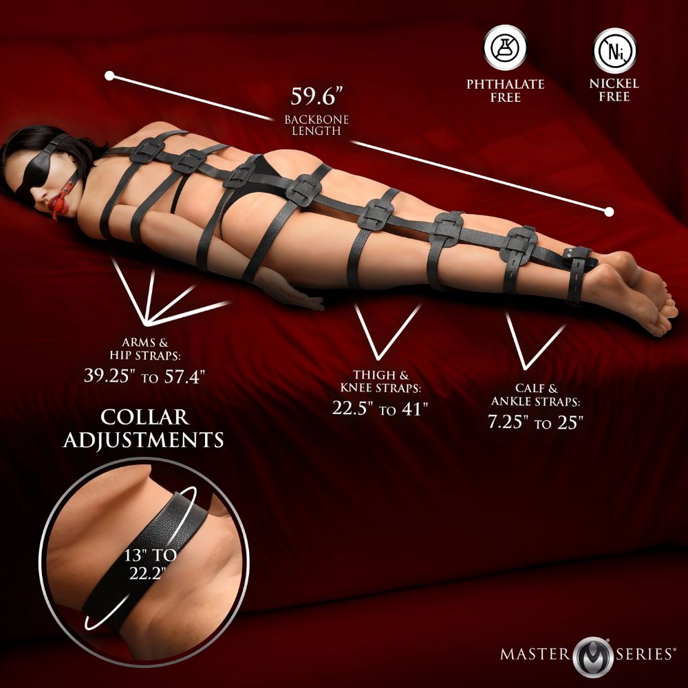 Master Series Backbone Full Body Harness Faux Leather