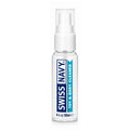 Clear plastic spray bottle of Swiss Navy Toy & Body Cleaner with white pump and cap, 4oz/118ml size, designed for cleaning intimate accessories