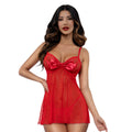 Dreamgirl Dreamgirl Heart Mesh Bow Babydoll with Thong M