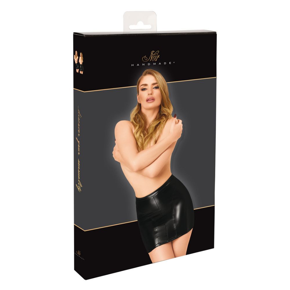 Noir Dark Affair Wet Look Mini Skirt Black XS