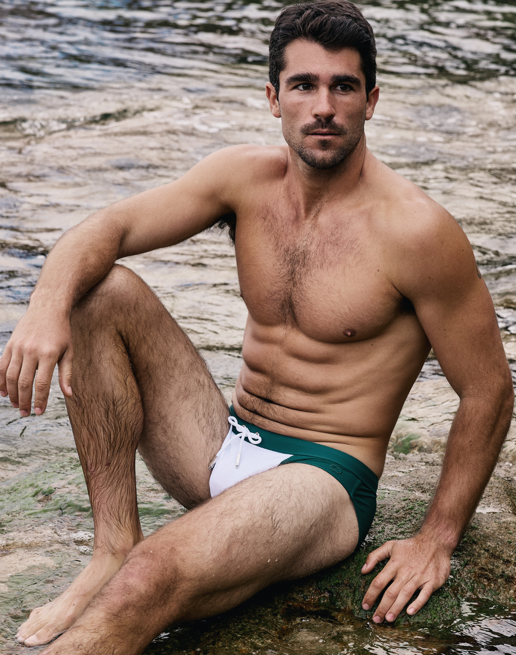 2EROS V10 Colour-Blocked Swim Brief - Calypso White/Green